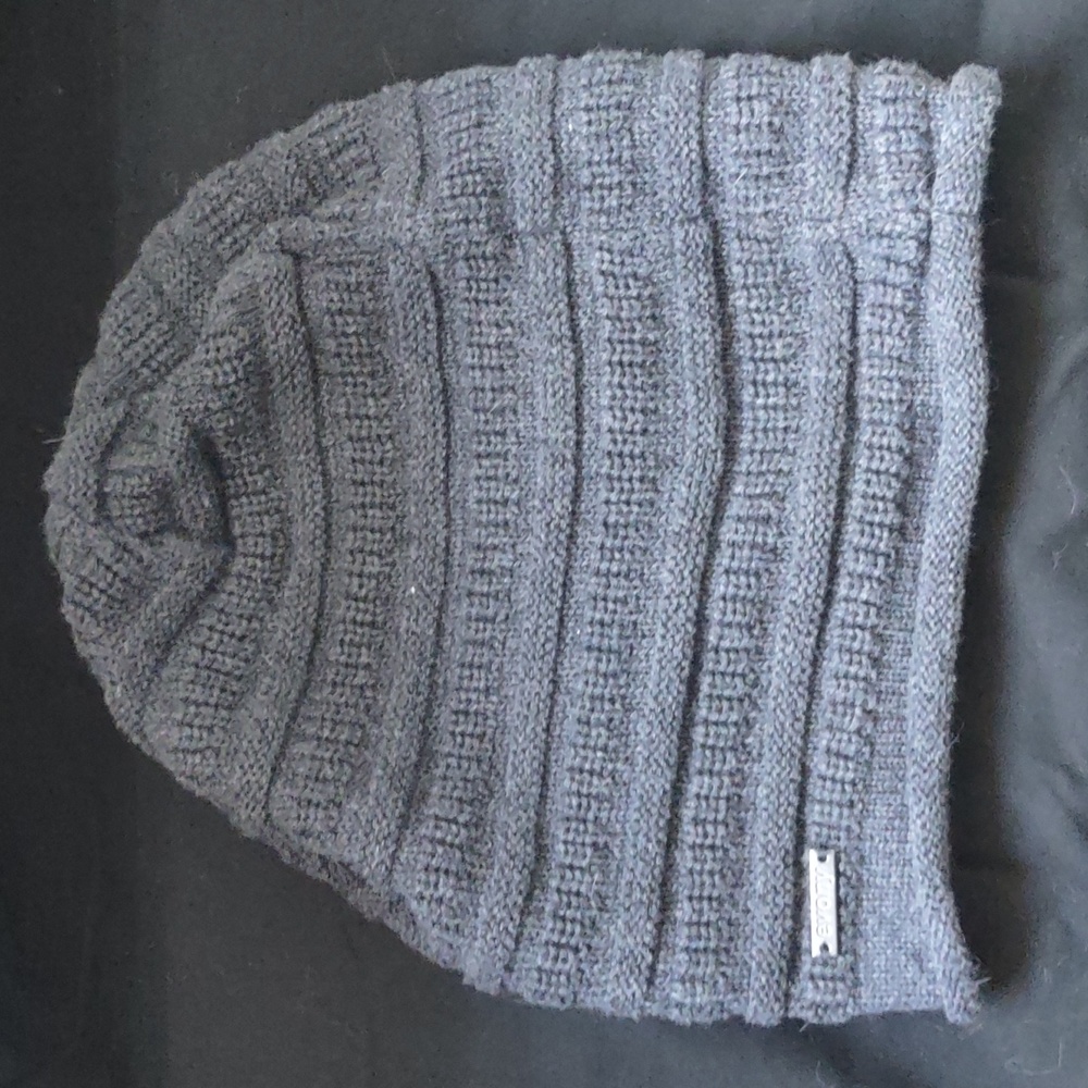 Grey Knitted Beanie Men's Hat